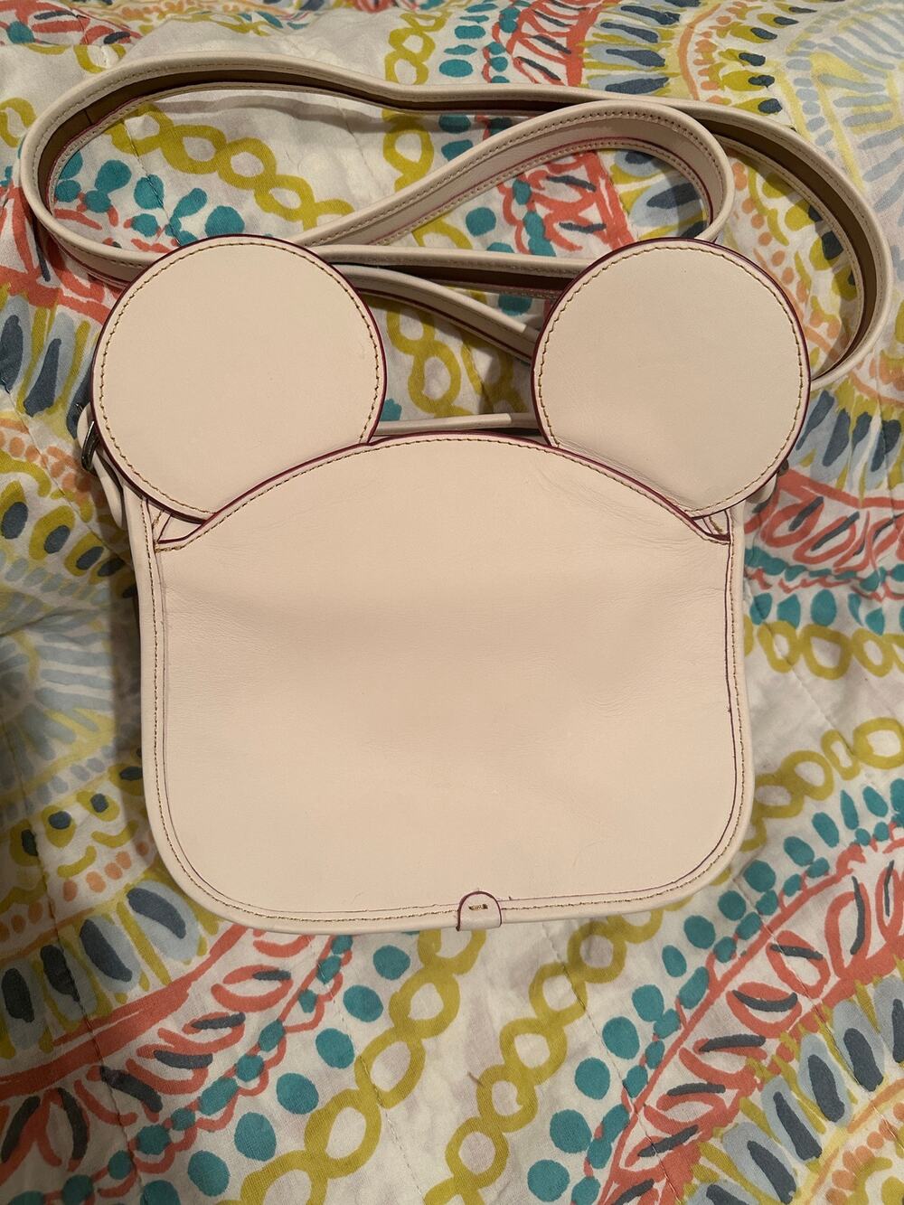 Disney x Coach Patricia Saddle Crossbody With Mickey Mouse Ears Bag Chalk